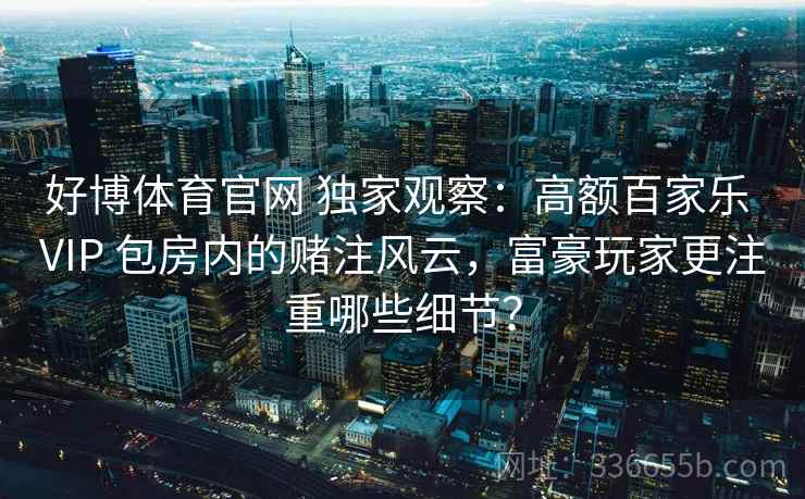 好博体育官网 独家观察：高额百家乐 VIP 包房内的赌注风云，富豪玩家更注重哪些细节？